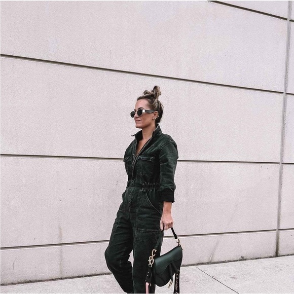 NWOT Women's Long Sleeve Denim Jumpsuit - Universal Thread Washed Black 00 - Picture 7 of 8